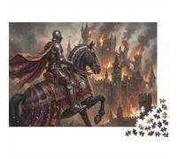 Medieval Knight Wars 500 Piece Wooden Jigsaw Puzzle,Educational Toy,Gift Idea,Wood,Impossible Challenge,Home Wall Decor,Adults & Kids 14+,Stress Relief (52x38cm)