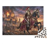 Medieval Knight Wars 500 Piece Wooden Jigsaw Puzzle,Wood,Adults & Kids 14+,Impossible Challenge,Educational Toy,Home Wall Decor,Gift Idea,Stress Relief (52x38cm)