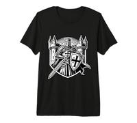 Medieval Knight with Sword and Shield - Castle Battle Design Premium T-Shirt