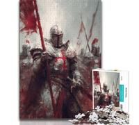 Medieval Knights 1000 Piece Jigsaw Puzzles for Teenagers,Family Game Stress Reliever Difficult Challenge Artists Collection,Fine Art (75x50cm)