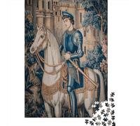 Medieval Knights in Blue Armor Jigsaw Puzzles for Adults And Kids. 1000 Pieces Whimsical Challenge Toy Educational Game Home Decor 38x26cm/1000pcs