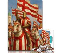 Medieval Knights Jigsaw Puzzles for Teenagers 1000 Piece Puzzle,Learning Educational Toy for Is Ideal As A Gift for The Whole Family (38x26cm)