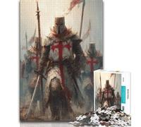Medieval Knights Jigsaw Puzzles for Teenagers 1000 Piece Puzzle,Learning Educational Toy for Is Ideal As A Gift for The Whole Family (38x26cm)