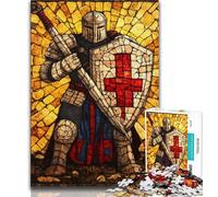 Medieval Knights JigsawPuzzle 1000 Pieces for Adults,Learning Educational Toys Family Games with Matching Poster And Trivia Sheet 38x26cm
