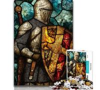 Medieval Knights JigsawPuzzle 1000 Pieces for Adults,Learning Educational Toys Family Games with Matching Poster And Trivia Sheet 50x75cm