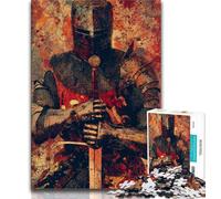Medieval Knights JigsawPuzzle 1000 Pieces for Adults,Learning Educational Toys Family Games with Matching Poster And Trivia Sheet 38x26cm