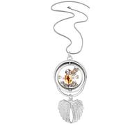 medieval knights of eu armor emblem Pendant Angel Wings Rotating Necklace Jewelry