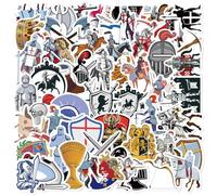Medieval Knights Stickers, 60Pcs Vintage Medieval Theme Stickers, Waterproof Vinyl Graffiti Decals for Skateboards Luggage Laptop, Teens and Adults