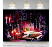Medieval Labora Backdrop Magic Potion Chemistry Lab Science Photographic Background Witch Wizard Halloween Party Banner 240X180cm