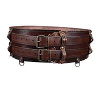 Medieval Larp Adventurer Harness Belt Viking Leather Waist Accessory Celtic Double Strap Waistband Steampunk Sash for Men Women