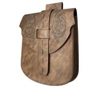 Medieval Leather Belt Bag Vintage Embossed Waist Pouches Coin Purse Medieval Costume Accessories for Men Women Halloween Leather Belt Pouches