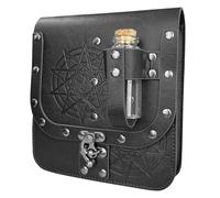 Medieval Leather Belt Bag Waist Pouches with Cork Potion Vials Wizard Waist Halloween Leather Side Pack
