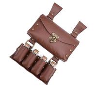 Medieval Leather Belt Bag with 4 Bottle Medieval Leather Waist Pack Wizard Waist Pouches Side Pack for Halloween Festival