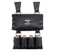 Medieval Leather Belt Bag with 4 Bottles Medieval Leather Waist Pack Wizard Waist Bag Leather Side Pack for Halloween Leather Bottle Holder, Section A, standard size, Mass beauty