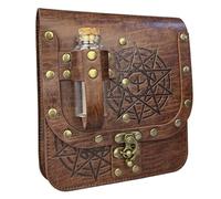 Medieval Leather Belt Bag with Potion Bottle Medieval Leather Waist Bag Side Pack Wizard Waist Pouches for Adult Cosplay Alchemist Bag