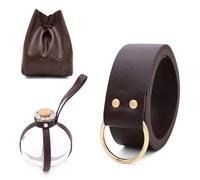 Medieval Leather Belt Pouches Potion Bottle Wizard Waist Bag Medieval Leather PU Side Pack for Halloween Cosplay Vintage