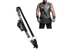 Medieval Leather Belt Sword Frog Holster Viking Knight Warrior Pirate Sword Dagger Frog Case Adjustable Belt Skeleton Hands Sheath Scabbard Holder Halloween Cosplay LARP Fancy Dress Costume Accessory