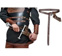 Medieval Leather Belt with Sword Holster Knight Belt Sword Frog Case Holster Adjustable Waist Buckle & Dagger Sheath Renaissance Knight Costume LARP Gear Halloween Warrior Pirate Cosplay Accessory