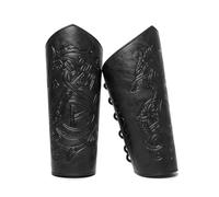 Medieval Leather Bracers Dragon Embossed Viking Leather Bracers Leather Arm Armer Cuff Leather Gauntlet Costumes Accessories, Dragon Leather Bracers-black, common
