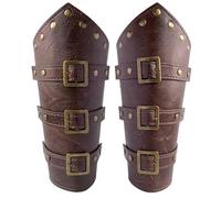 Medieval Leather Bracers Viking Leather Bracers Arm Armer Wristband Gauntlet Costumes Accessories for Men Women 1 Pair