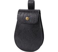 Medieval Leather Pouches Cosplay Coin Purses Belt Renaissances Dices Bag for Men Womens Embossed Faux Leather Pouch
