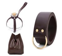 Medieval Leather Waist Bag Corked Potion Bottle Leather Belt for Halloween Medieval Side Pack Wizard Waist Bag