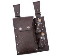 Medieval Leather Waist Bag with 2 Cork Bottle Holders for Halloween Medieval Leather Side Pack Wizard Waist Bag Medieval Belt Bag, dunkelbraun, standard size, Mass beauty