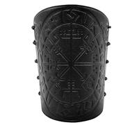 Medieval Leather Wristband - Nordiic Vikiing Bracer, Embossed Cosplay Armoorr | Adjustable PU Arm Guard Accessory, Event Costume Prop for Knights Pirates Samuraii Role Play