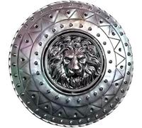 Medieval Lion Face Steel Shield - 24 Inch Round Roman Gr spis - Handcrafted Metal Wall Decor - Royal Warrior Battle Shield Replica