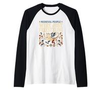 Medieval Marginalia Weird Medieval Manuscript Gift Raglan Baseball Tee