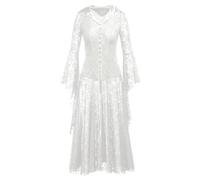 Medieval Maxi Dress Women's Lace Gothic Lace Dress Women's Long Sleeve Renaissance Retro Dresses Elegant Sexy Medieval Dress A-Line Cocktail Dress Halloween Carnival Costume Party Dress Prom Dresses