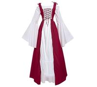 Medieval Maxi Dress Women's Puff Sleeves, Renaissance Dresses Women's Lace, Victorian Palace Ball Gown Lolita Evening Dresses Elegant Queen Party Dress Halloween Cocktail Dress Carnival Costume S-5XL