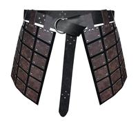 Medieval Men's Skirt, Medieval Combat Skirt for Men - Knight Costume Thigh Strap Faux Leather,Retro Protection with Belt, Medieval Knight Costume for Men, After