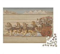 Medieval Miniature Illustration,Puzzles Pharaoh Driving His Chariot Across A Desert Plain Gemusterte Nachhaltige Puzzles Für Erwachsene Hochwertige Holzspielpuzzles 1000pcs (75x50cm)