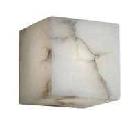 Medieval Minimalist Marble Wall Lamp, 4.7 Inch Square Alabaster Wall Light, Creative Minimalist Wall Sconce, Wall Mounted Lamp for Living Room Bedroom Staircase Hallway Dresser