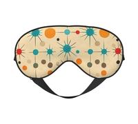 Medieval Modern Atomic Retro Print Sleep Mask with Adjustable Strap, Comfortable Eye Cover for Travel, Yoga, Napping, Sleeping & Relaxation