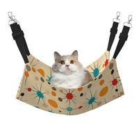 Medieval Modern Atomic Retro Printed Pet Hammock - Sleeping Hammock For Cats, Rabbits, Ferrets, Puppies, Small Animals