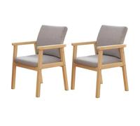 Medieval Modern Style Decorative Chairs, Set of Two, Armchair, Soft Cushioned Chair, Solid Wood Dining Chair, Linen Fabric, Suitable for Kitchens, cafes, and Living Rooms A