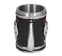Medieval Mug, Medieval Retro Viking Stainless Steel Coffee Cup, Pirate Beer Mug Large Capacity Beer Mug Stainless Steel Hand Painting and Polishing Skull Beer Cup Resin Craft Ornament