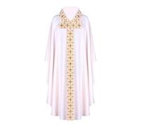 Medieval Muslim Cleric Gown Costume, Stage Performances, Halloween Cosplay Clothing, Prayer Robe, Events, Role Play, Historical Robe, Elegant Robes (White, XXL)