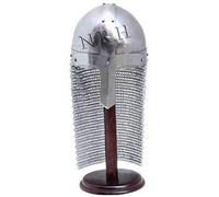 Medieval Norman Chan Mail Viking Armor Helmet On Stand