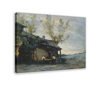 Medieval Parisian Town Oil Painting Café at The Vaugirard Gallery Canvas Art Wall Decor Posters Home Bar Restaurant Garage Cafe Logo Gift 16x24inch(40x60cm)