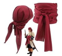 Medieval Pirate Turban Girdle Set Headcloth Sash Pirate Sash Belt Headband Renaissance Linen Pirate Costume Cosplay Props