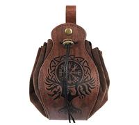Medieval PU Leather Knight Cosplay Viking Waist Pack Drawstring Bag Steampunk Purse for Men Women Halloween Warrior Cosplay Party LARP Vintage Dice Purse