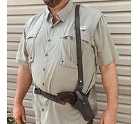 Medieval PU Leather Revolver Holster - Retro Gun Holster Handmade Cowboy Leather Shoulder Holster Universal Pistol Holder Concealed Gun Holster for Halloween Costume Accessories (black)