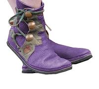 Medieval PU Leather Steampunk Boots, Women's Short Riding Boots Vintage Embroidery Western Cowboy Boots Shoes for Cosplay (43)