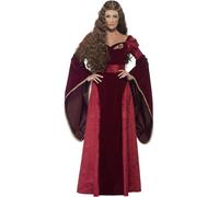 Smiffys Deluxe Medieval Queen Costume, Red (Size S)