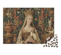 Medieval Queen Holding A Ferret Jigsaw Puzzles Challenge Toy Educational Games Home Decoration for Adults& Teenager Age 14 Years Up 1000pcs (75x50cm)