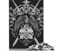 Medieval Raven Skull Crest - Gothic Ravenre 1000 Pieces Puzzles for Adults & Teenager Teenager Man Woman Gift 1000pcs (75x50cm)