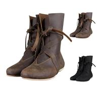 Medieval Renaissance Slip-On Boots Unisex, Retro Medieval Lace-Up Punk Boots, Knight Boot, Soft Comfortable Lace-Up Shoes, Leather Casual Shoes, Padded Flat Shoe, Non-Slip